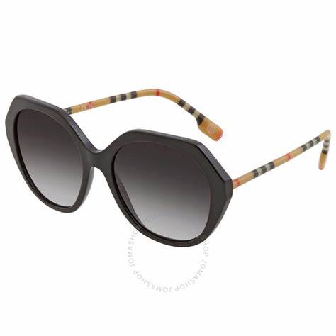 Burberry Vanessa BE4375 3853/8G Women's Sunglasses - Black Frame, Gray Gradient Lenses