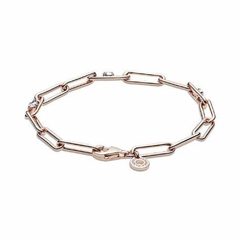 Pandora 589177C01-16 Bracelet chaîne et pierres - plaqué or rose 14k, 16cm