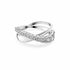 Swarovski 5572724 Twist Ring - White Crystals, Rhodium-Plated, Size 52