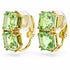 Swarovski 5654559 Millenia Clip Earrings - Square Cut Green Crystals, Gold-Tone Plated