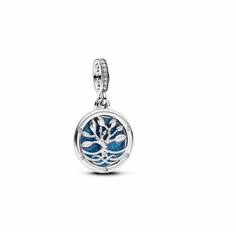 Pandora 793599C01 Glow-in-the-Dark Infinity Tree Double Dangle Charm - Sterling Silver