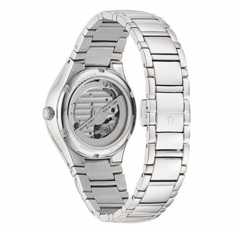 Bulova Classic Lady Automatic 96L318 Women's Watch - 34mm Stainless Steel Case, Silver Dial, Stainless Steel Bracelet