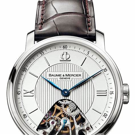 Baume & Mercier Classima MOA08786 Reloj Cuerda Manual Hombre - 42mm Esfera Plateada, Indicación Esqueleto, Correa Marrón Aligátor