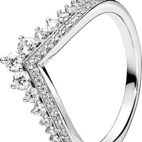 Pandora 197736CZ-52 Princess Wishbone Ring - Sterling Silver, Size 52