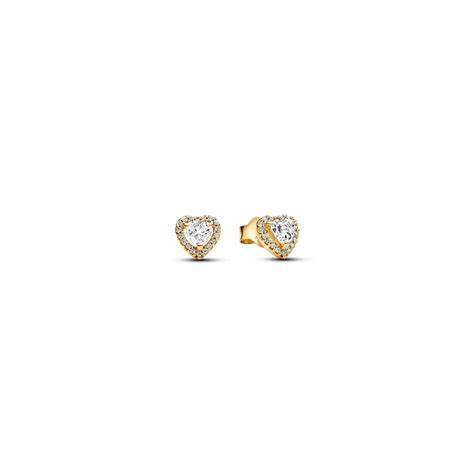 Pandora 268427C01 Sparkling Elevated Heart Stud Earrings