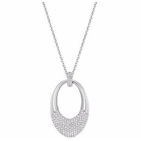 Swarovski 5153581 Degree Medium Pendant Necklace - Rhodium-Plated, Clear Crystal Pavé