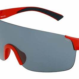 Fila SF9380-9907FZ Men's Shield Sunglasses - Red Frame, Grey Lenses