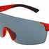 Fila SF9380-9907FZ Men's Shield Sunglasses - Red Frame, Grey Lenses