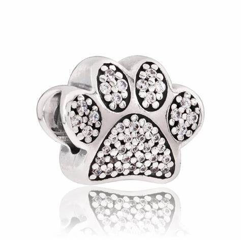 Pandora 791714CZ Sparkling Paw Print Charm - Sterling Silver & Cubic Zirconia