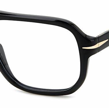 David Beckham DB 7108 2M2 F 56 Occhiali da vista da uomo - Montatura in acetato nero e oro