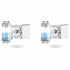 Swarovski 5639132 Stilla Cushion Cut Stud Earrings - Blue Crystals, Rhodium-Plated