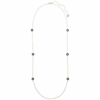 Swarovski 5083554 Body Strandage Necklace - Rose Gold-Tone Plated, Black Crystals