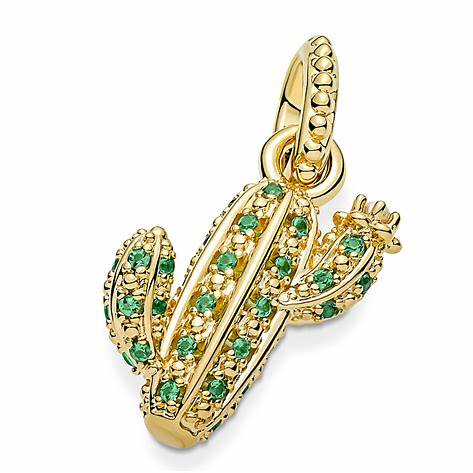 Pandora 361687C01 Sparkling Desert Cactus Pendant - 14k Gold-Plated