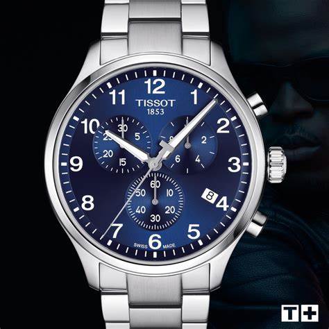 Tissot Chrono XL Classic T116.617.11.047.01 Men's Quartz Watch, Blue Dial, Stainless Steel Bracelet