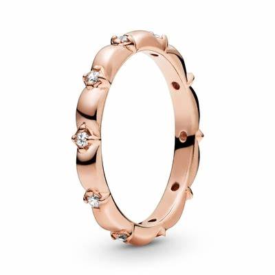 Pandora 188791C01-56 Flower Petals Band Ring - 14k Rose Gold-Plated, Size 56