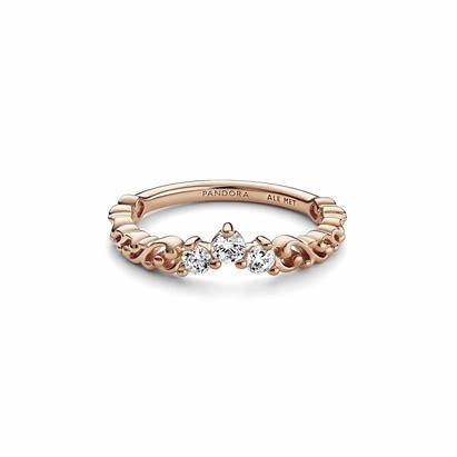 Pandora 182232C01-48 Regal Swirl Tiara Ring - 14k Rose Gold-Plated, Size 48