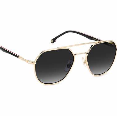 Carrera 303/S W97-9O Unisex Sonnenbrille - Goldrahmen, Dunkelgraue Verlaufsgläser