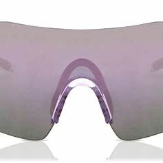 Reebok RV9333 13001 Unisex Shield Sunglasses - Transparent Purple Frame, Grey Lenses