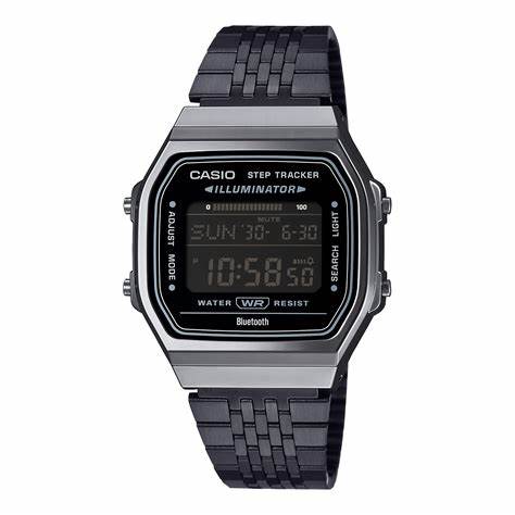 Casio ABL-100WEGG-1BEF Unisex Digitaluhr - Schwarzes Finish, Bluetooth, Schrittzähler