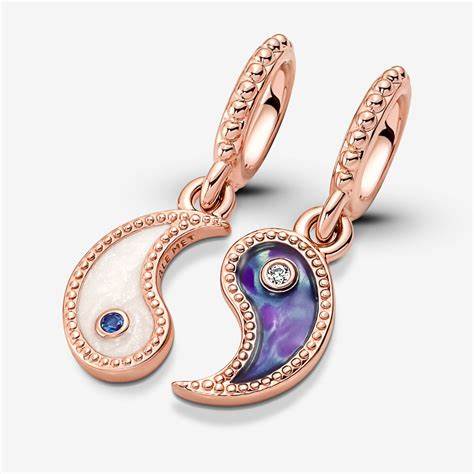 Pandora 780098C01 Dije Colgante Dividible Yin & Yang - Baño de Oro Rosa 14k