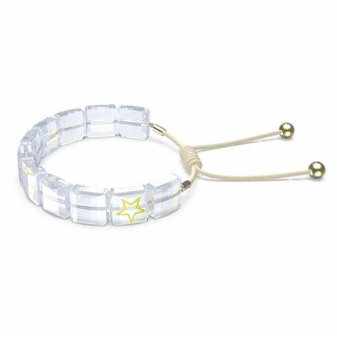 Swarovski 5615862 Letra Star Bracelet - White Crystals, Gold-Tone Plated