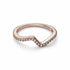 Pandora 182539C01-54 Sparkling Wave Ring - Rose Gold Plated, Size 54