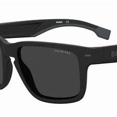 BOSS 1497/S O6W-25 Men's Sunglasses - Matte Black Frame, Grey Polarized Lenses