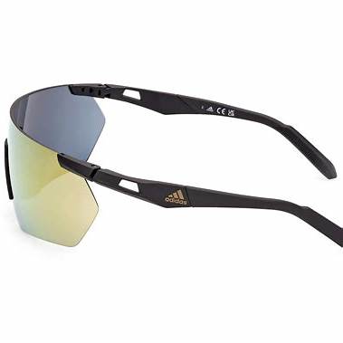 Adidas SP0062 02G Unisex Sport Sunglasses - Matte Black Frame, Brown Mirror Lenses