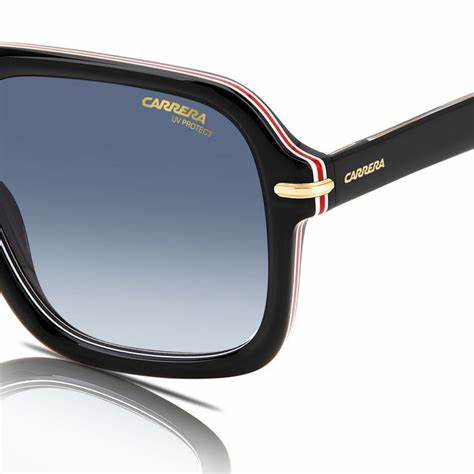 Carrera 317/S M4P-08 Unisex Sunglasses - Black Stripe Frame, Dark Blue Gradient Lenses