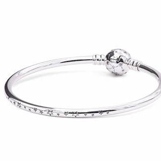 Pandora 590009C01-19 Moments Stars & Galaxy Bangle - Sterling Silver,19cm