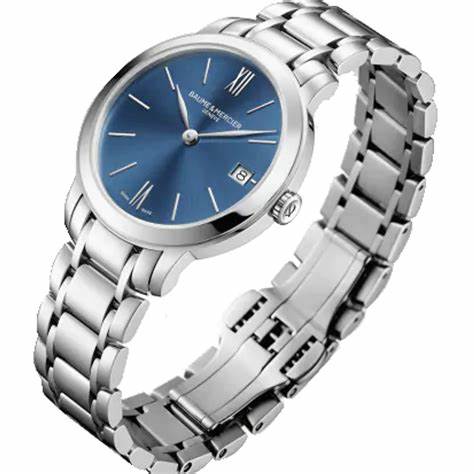 Baume & Mercier Classima 10477 Reloj Cuarzo Mujer - 31mm Esfera Azul, Pulsera Acero
