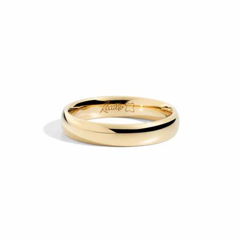 Recarlo W14FM001_GH-21 Damen 18K Gelbgold Ehering mit innerem Diamanten