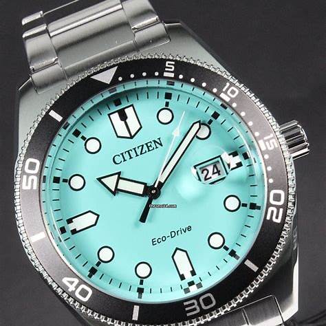 Citizen AW1760-81W Men's Eco-Drive Watch, Turquoise Dial, Stainless Steel Bracelet