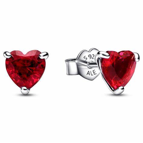 Pandora 292549C01 Red Heart Stud Earrings