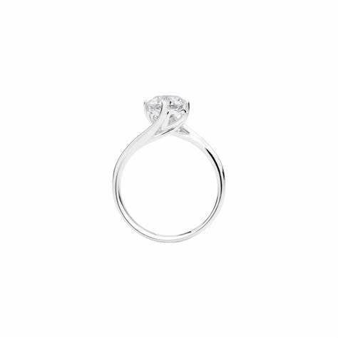 Recarlo R01SO195/051 Women's Solitaire Diamond Ring - 18K White Gold, 0.51ct