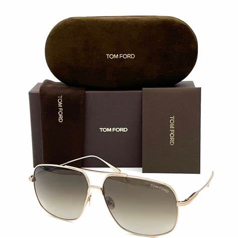 Tom Ford FT0746 28K Herren-Sonnenbrille - Rahmen in glänzendem Roségold, Roviex-Gläser mit Farbverlauf