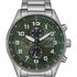 Citizen CA0770-72X Men's Eco-Drive Chronograph Watch, Green Dial, Stainless Steel Bracelet