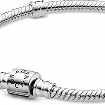 Pandora 598816C00-18 Bracciale Moments con chiusura a barilotto e catena a serpente - Argento, 18 cm