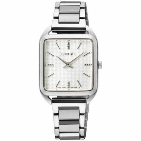 Orologio al quarzo Seiko SWR073P1 da donna, quadrante bianco, bracciale in acciaio inossidabile