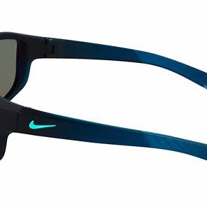 Nike Brazen Fuel M DJ0803 420 Unisex Rectangular Sunglasses – Matte Space Blue Frame, Gray-Turquoise Lenses