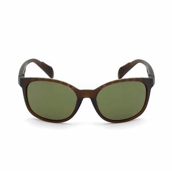 Adidas SP0011 49N Unisex Sunglasses - Matte Dark Brown Frame, Green Lenses