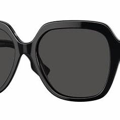 Burberry Joni BE4389 3001/87 Women's Sunglasses - Black Frame, Dark Grey Lenses