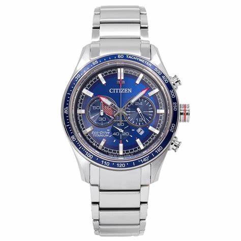 Citizen CA4490-85L Men's Super Titanium Eco-Drive Chronograph Watch - 43mm Blue Dial