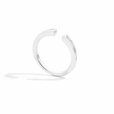 Recarlo Anniversary More Open Band Ring R01FN002/038-14 - 18K White Gold, Taper-Cut Diamonds