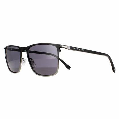 Occhiali da sole BOSS 1004/S IT O6W-IR Uomo - Montatura nero opaco/grigio sfumato, lenti grigie
