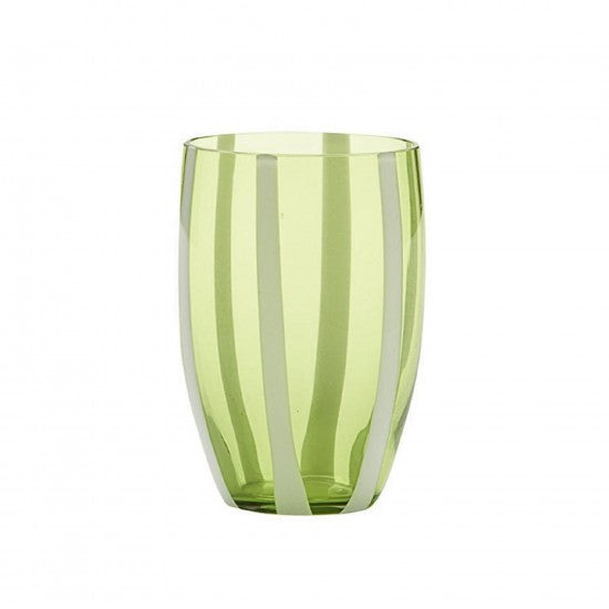 Zafferano Gessato Set 6 Glass Apple Green