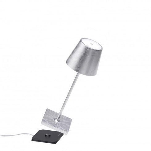 Zafferano Poldina Mini Pro Table Lamp Silver Leaf