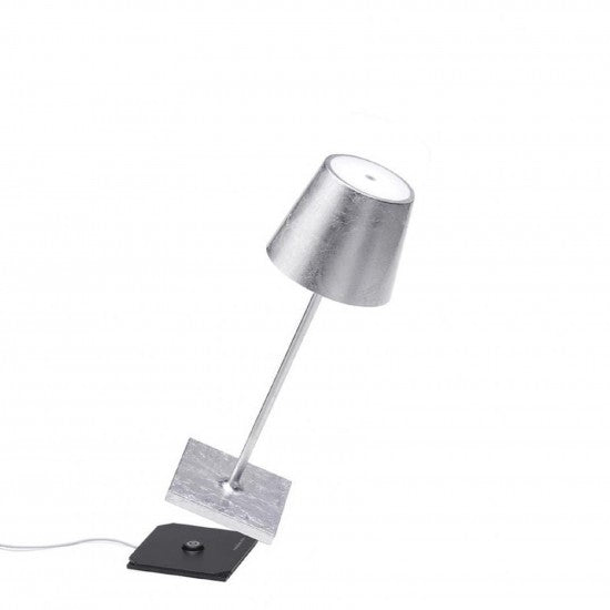 Zafferano Poldina Mini Pro Lampada da tavolo Foglia d'argento